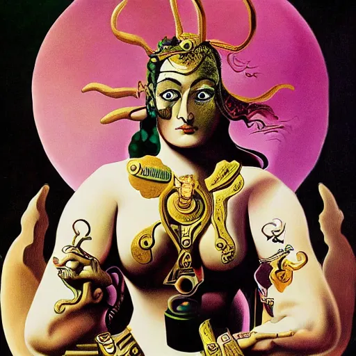 Image similar to a goddess mystic female warrior leader by salvador dali digital artwork business leader