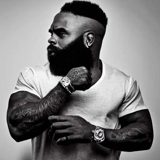 Prompt: photo portrait of the french rapper Kaaris