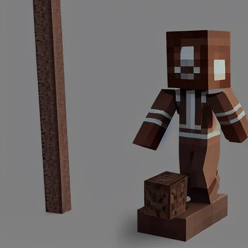 Image similar to dark chocolate statue, minecraft