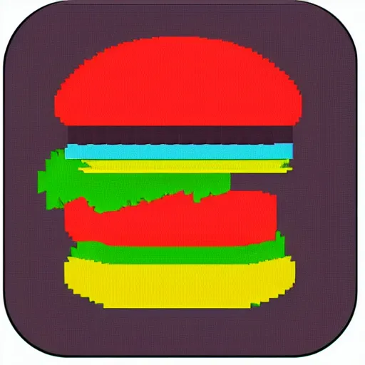 Image similar to hamburger pixel 3 2 bit icon art