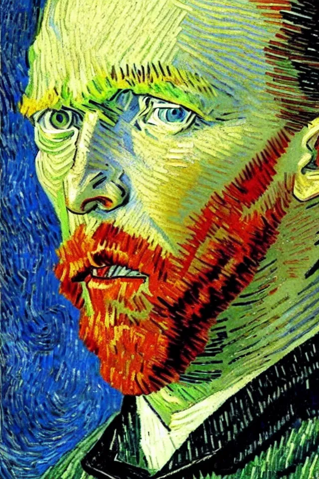 Image similar to winking self - portrait of van gogh