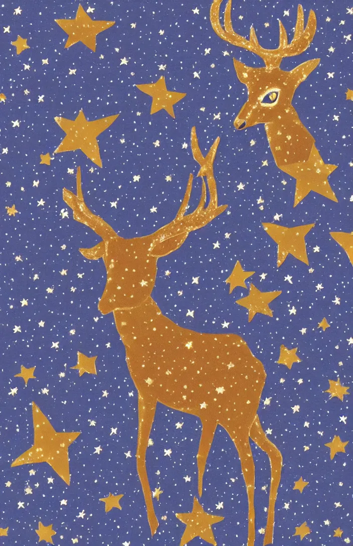 Prompt: deer in the stars in the style of AnnaDittman