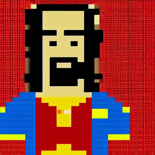 Image similar to xavi hernandez as pixel art