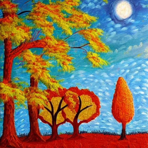 Image similar to naive art autumn villlage