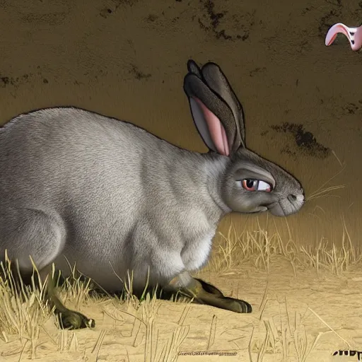 Prompt: A badass photo of real life big chungus Bugs Bunny, Photorealistic