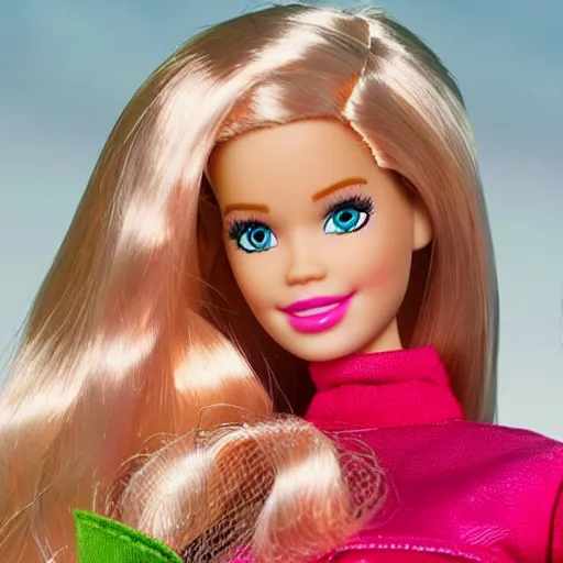 Image similar to barbie in real life live action remake, 4 k, film still, live action, realistic, human, actress