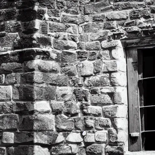 Prompt: james webb photography outside castle window in medieval times, black and white photography