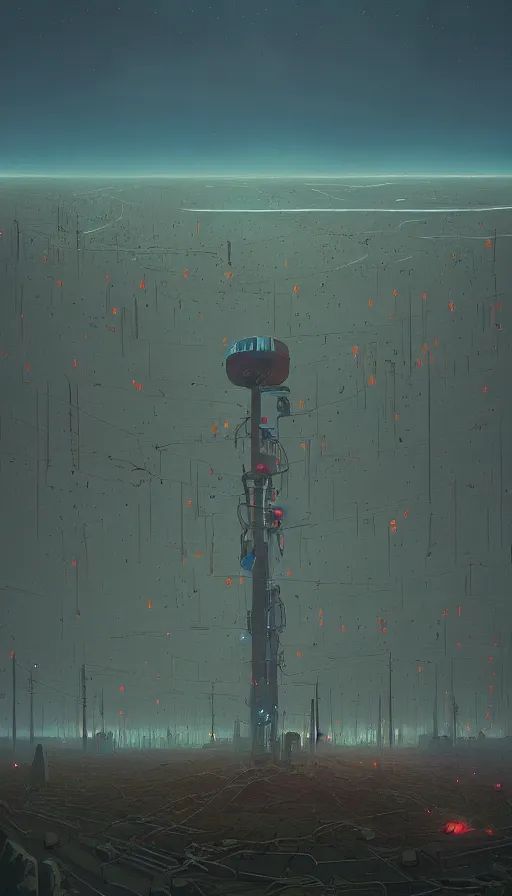 Image similar to the end of the world, by simon stalenhag