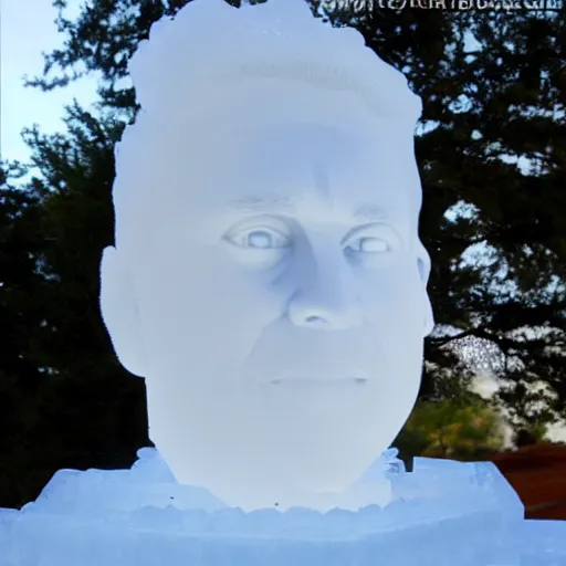 Image similar to an ice sculpture portrait of vanilla ice