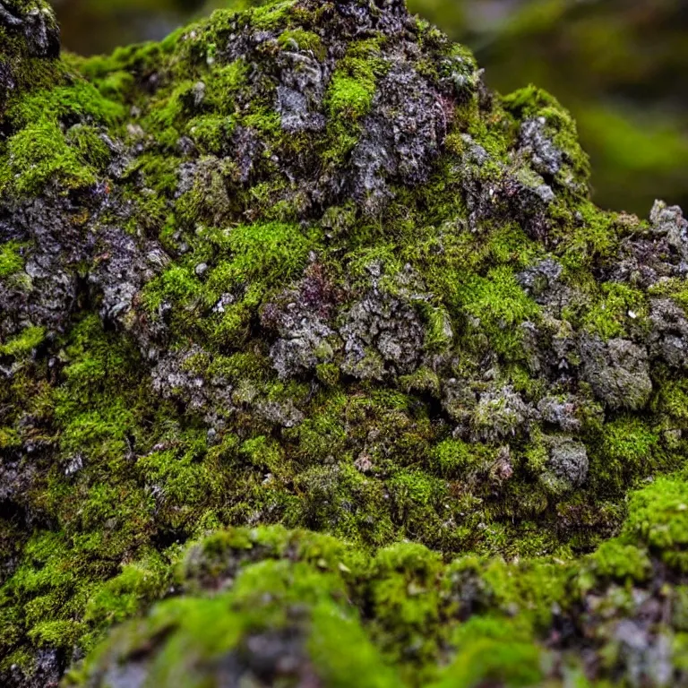 Image similar to a lichens and moss close-up various fungus, mushrooms and plants, inside the picture is infinity, Atmospheric phenomenon, artistic photography, muted colors, conceptual, long exposure outside the city, volumetric light