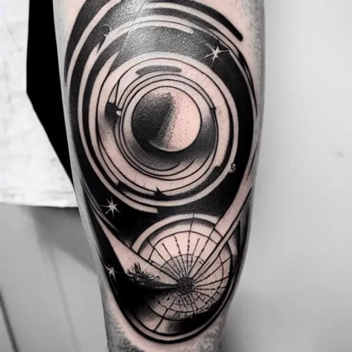Negative space black and white armband tattoo - Tattoogrid.net