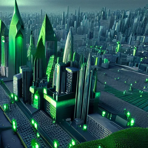 Image similar to emerald city ,highly detailed, 4k, HDR, award-winning, artstation, octane render
