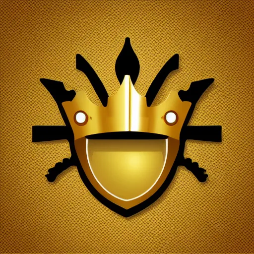 Image similar to gaming emoji concept gold armor crown style of emoji, vector art, white background, no watermark white background