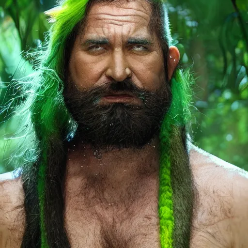 Prompt: na'vi tsu'tey, green beard, water