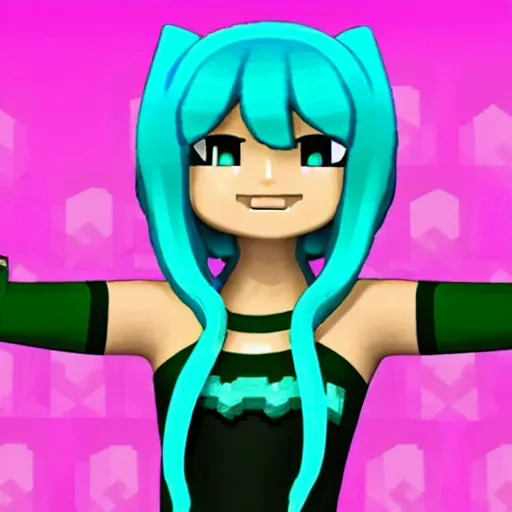 Image similar to Minecraft Skin of Hatsune miku