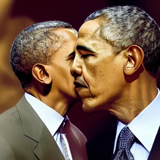 Prompt: obama kissing walter white