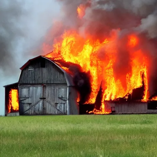 Image similar to barn on fire