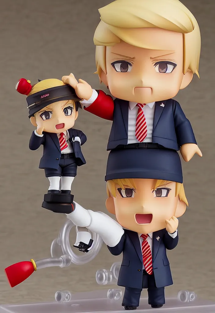 Image similar to Anime Nendoroid Figurine of Donald Trump, Product Photo