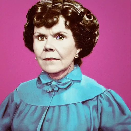 Prompt: imelda staunton as dolores umbridge in pink clothes in the tardis, blue police box, highly detailed, artstation, concept art, smooth, sharp focus, illustration, perfect face, art by karl blossfeldt, willem claesz. heda, nikolay makovsky, jacek malczewski, arthur hughes