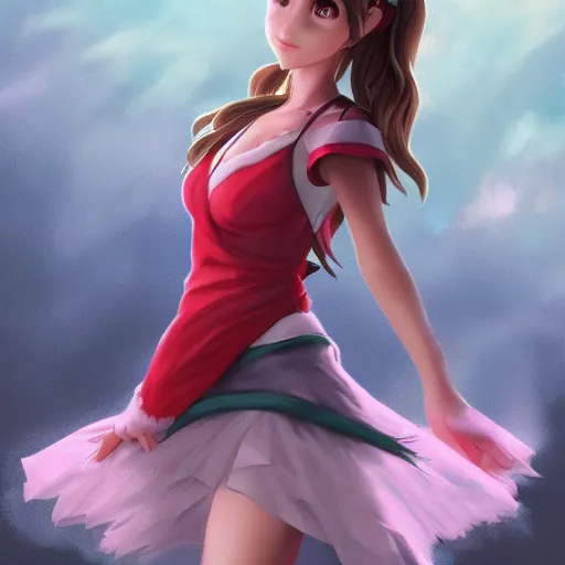 Image similar to head and shoulders aerith aeris by logan cure, BangkuART, sakimichan, yan gisuka, zeronis, dan eder, nick silva, Ja Mong, 4k, artstation