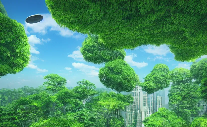 city in the sky ， miyazaki style, Stable Diffusion