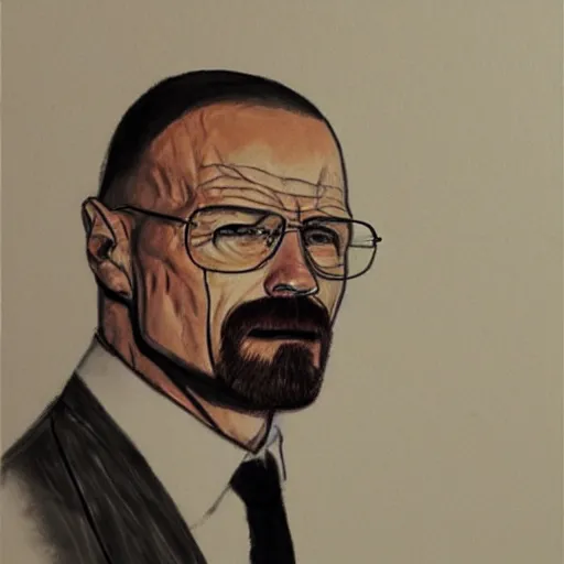 Prompt: walter white gigachad pose study