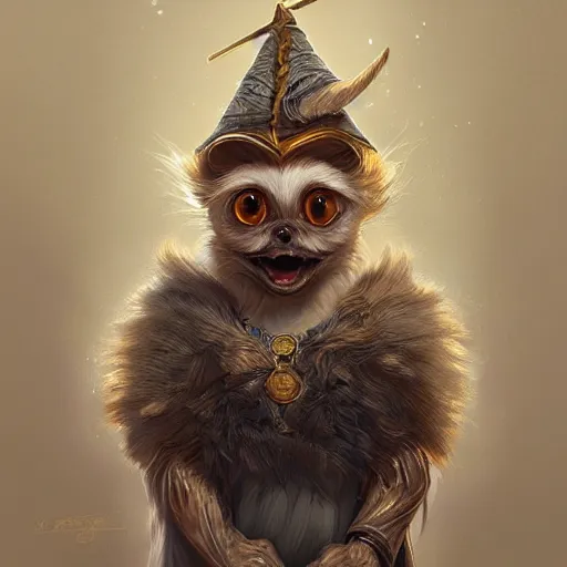 Prompt: a portrait of gizmo as a wizard, upper half portrait, urban motifs, intricate, elegant, highly detailed, digital painting, trending on artstation, concept art, smooth sharp focus, illustration, art by artgerm and greg rutkowski