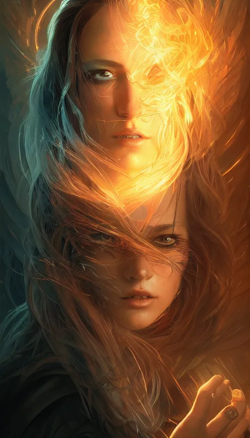 Image similar to furious gorgeous woman, lord of the rings, cyberpunk, neon, fibonacci, sweat drops, insane, intricate, highly detailed, digital painting, artstation, concept art, smooth, sharp focus, illustration, Unreal Engine 5, 8K, art by artgerm and greg rutkowski and alphonse mucha