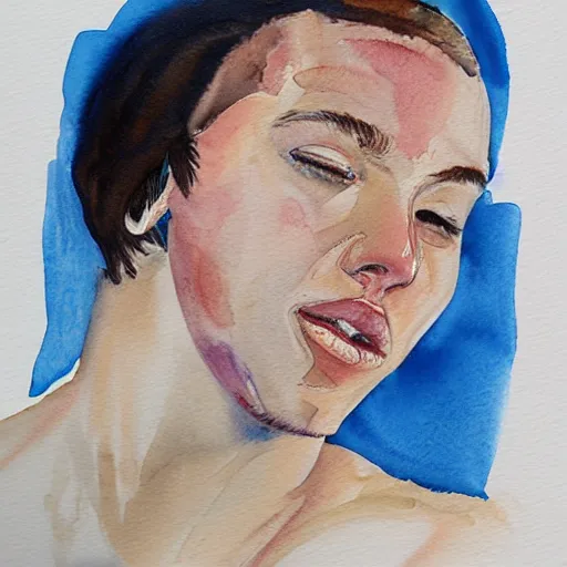 Image similar to Portrait of an Olympic swimmer. Watercolor