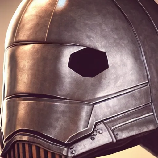 Prompt: realistic templar knight helm design inspired by star wars, epic scale, character concept art, face symmetry, intricate accurate details, artstation trending, octane render, cinematic color grading, soft light, rule of thirds, golden ratio, like a professional model, cinematic, 8 k, clear.