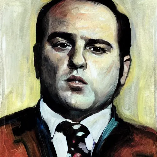 Prompt: Portrait of Paulie Walntus form the sopranos