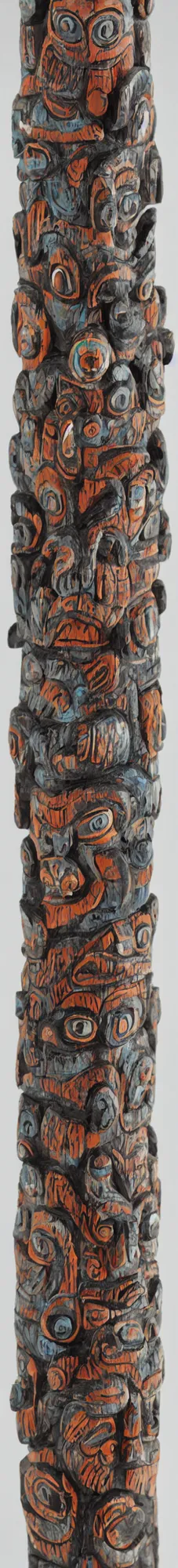 Prompt: elaborate painted carved totem pole with detailed sacred animal
