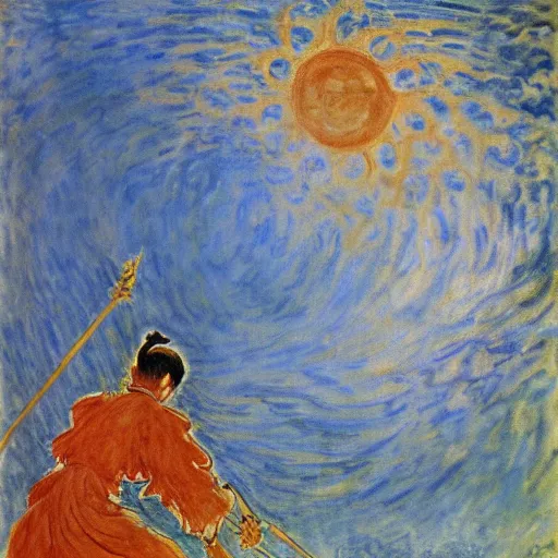 Image similar to Sun Wukong, Journey to the west, Claude Monet