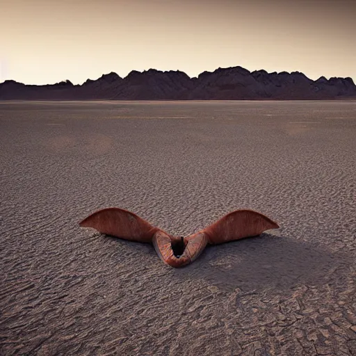 Prompt: 🐋🦖🤖🐉👽🐳 in desert, photography by bussiere rutkowski andreas roch
