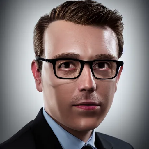 Image similar to percival penderghast corporate portrait, professional profile photo, hyperreal lifelike detailed photo portrait corporate professional