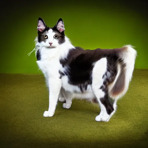 Image similar to a feline collie - cat - hybrid, animal photography