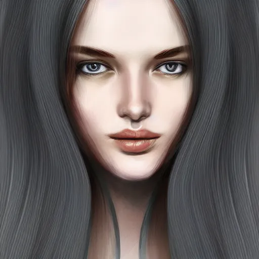 Image similar to british woman long hair, digital art, artstation