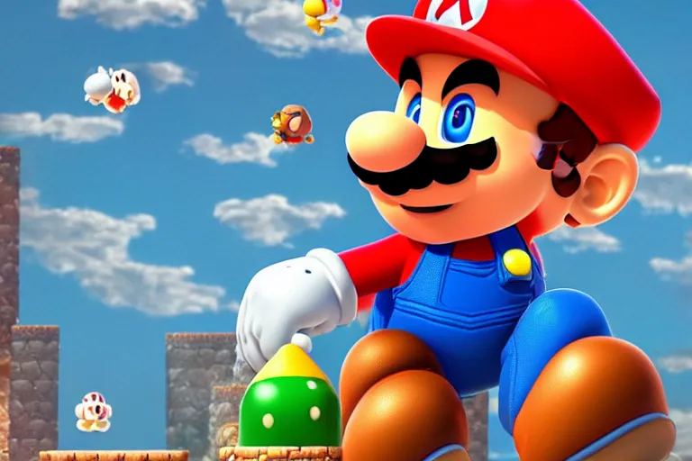 Image similar to Super Mario, photographed by Canon EOS, cinematic lighting, natural complexion, extremely high definition shot, aesthetic canon of proportions