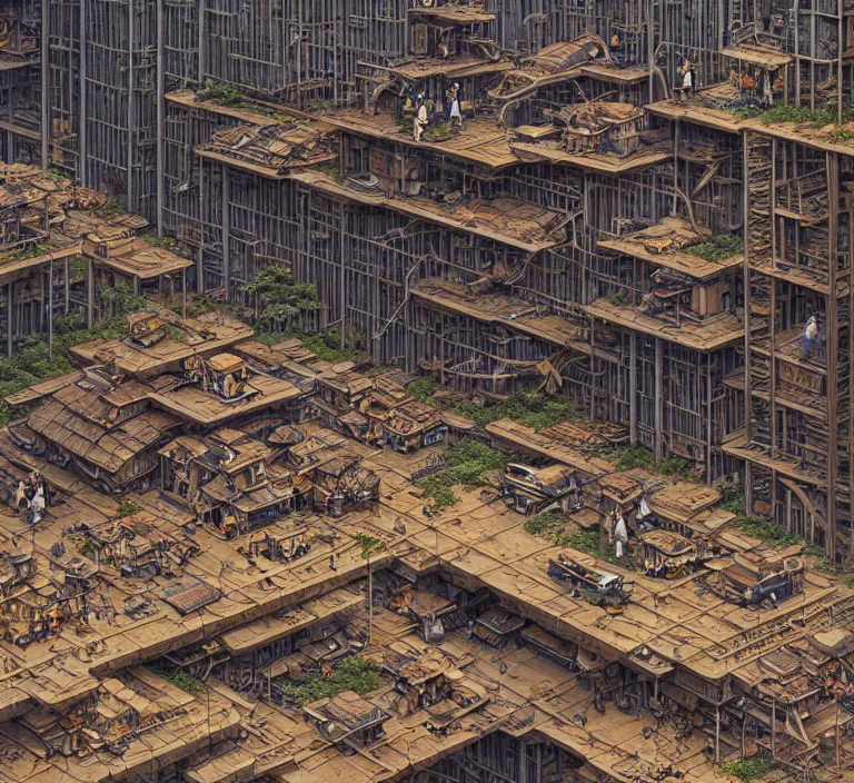 Prompt: photography hyperrealism concept art of highly detailed beavers builders that building highly detailed futuristic city with sticks by hasui kawase and scott listfield sci - fi style hyperrealism