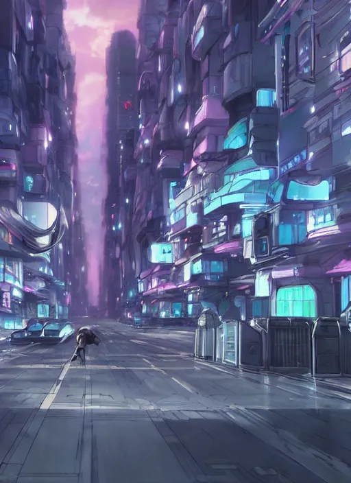 Image similar to alien invasion at a futuristic city street by makoto shinkai