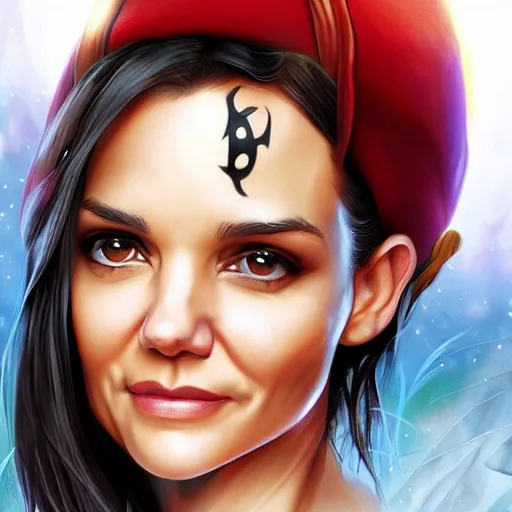 Image similar to katie holmes as a pirate, digital illustration, by artgerm,