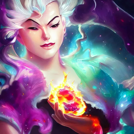 Prompt: crystal gem on fire, digital art, highly detailed, artgerm, sharp focus