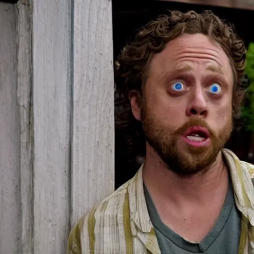 Image similar to t. j. miller as rickety cricket, it's always sunny in philadelphia, 8 k