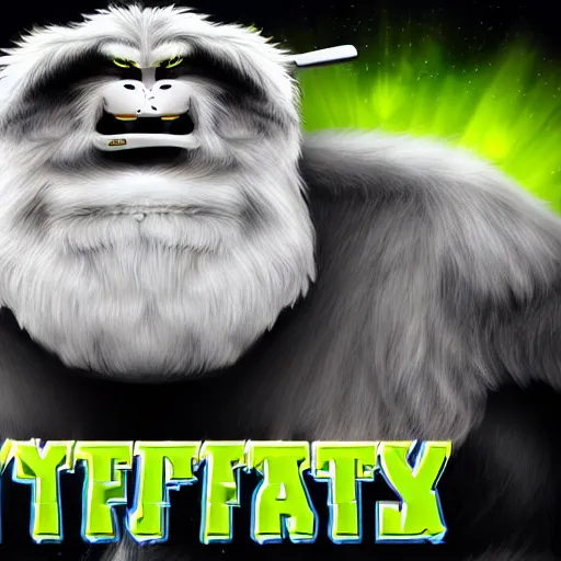 Image similar to Logo for a fantasy football league, Yeti Mascot, Text: Yeti Is Real