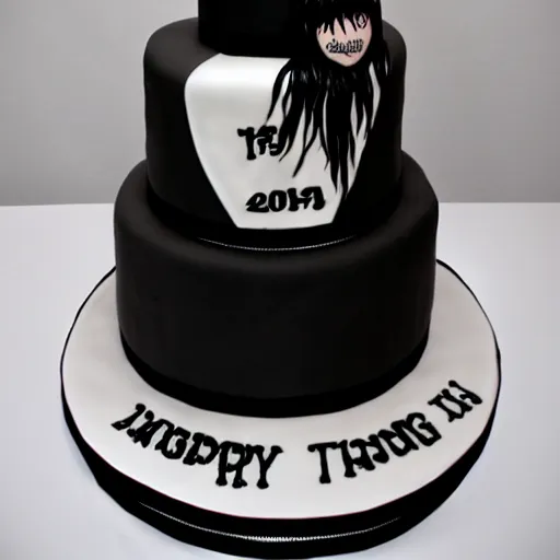 Image similar to an emo themed wedding cake