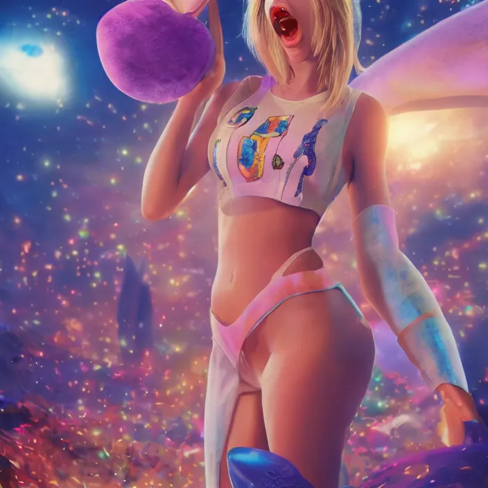 Image similar to portrait of Taylor Swift as Lola Bunny in Space Jam 1996. bunny ears. intricate artwork. by Tooth Wu, wlop, beeple, dan mumford. octane render, trending on artstation, greg rutkowski very coherent symmetrical artwork. cinematic, hyper realism, high detail, octane render, 8k, iridescent accents