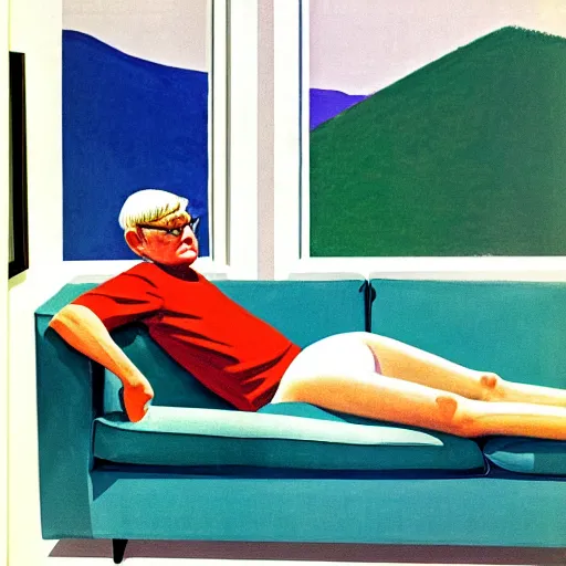 Image similar to Couch Surfing by David Hockney, Andy Shaw, Edward Hopper, 1968, exhibition catalog