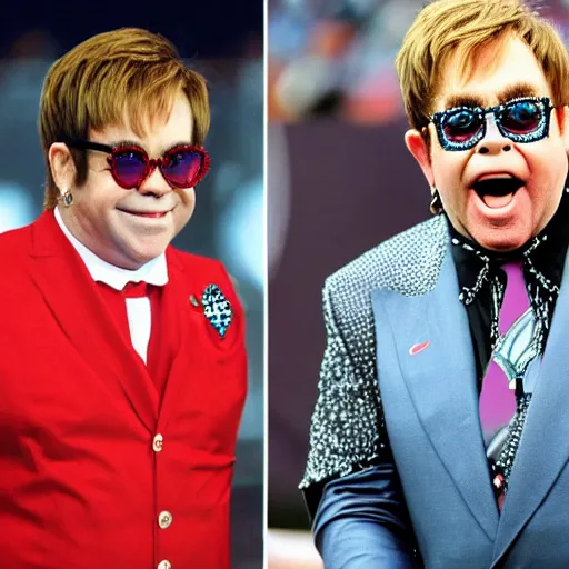 Image similar to Elton John plays football