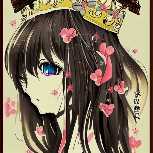 Image similar to anime princess, typography, pretty face