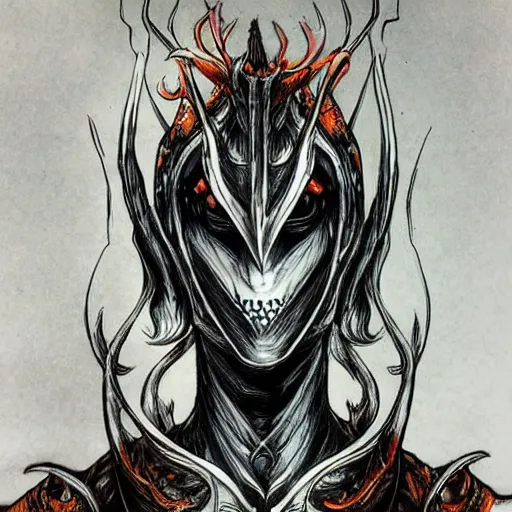 Image similar to Beautiful Sauron in the style of Ayami Kojima